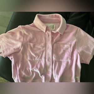 Pink rsq velvet shirt